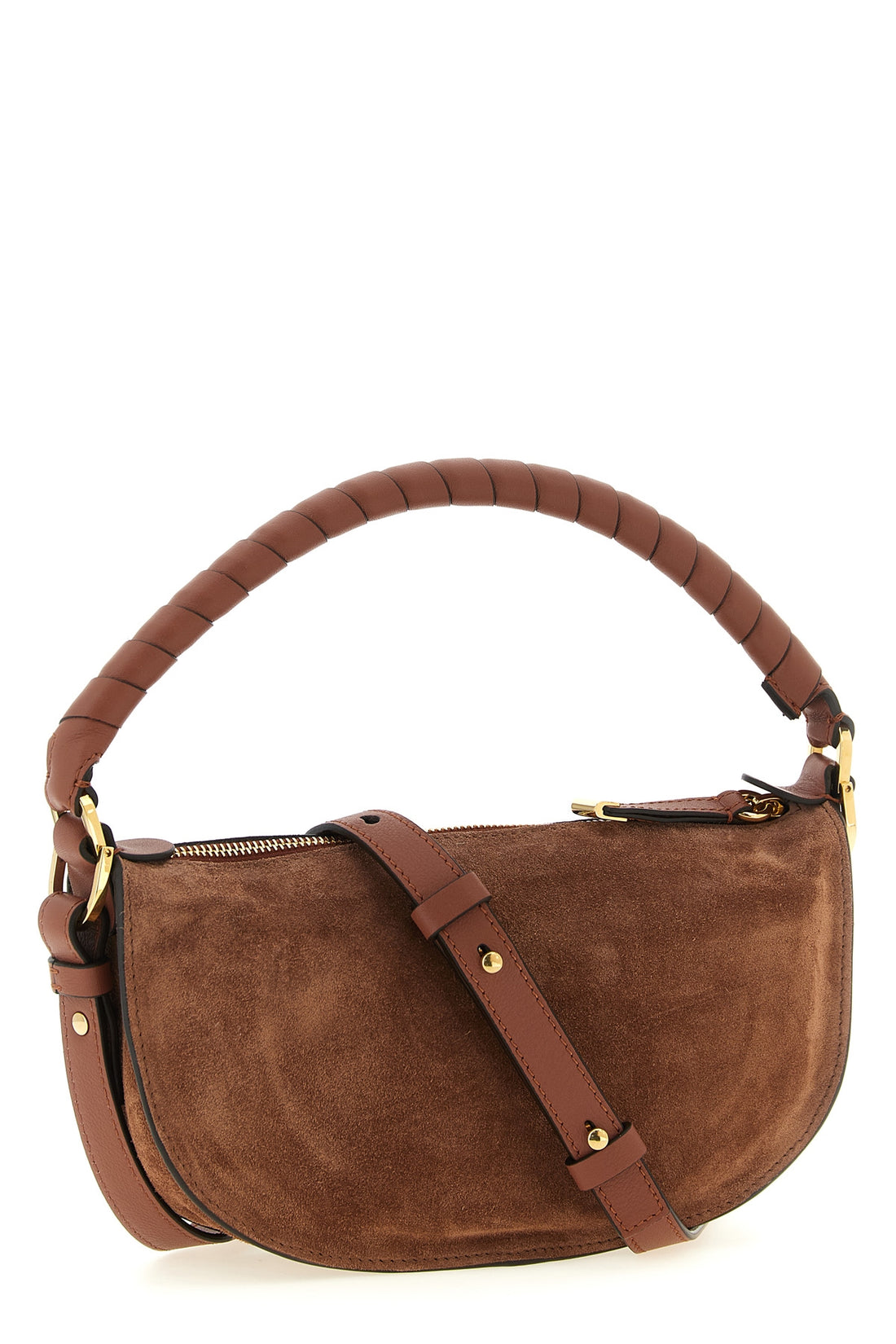 CHLOÉ OS the chloé marcie mini shoulder bag in brown is made of fine suede