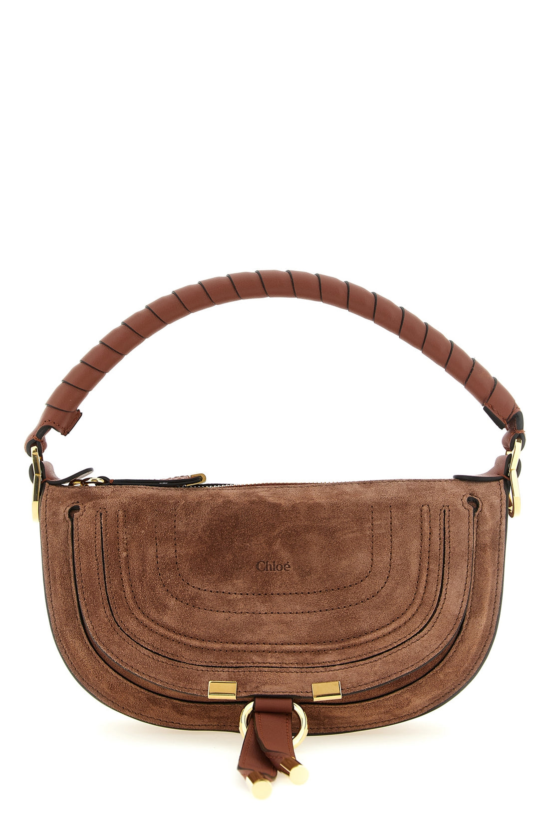 CHLOÉ OS the chloé marcie mini shoulder bag in brown is made of fine suede