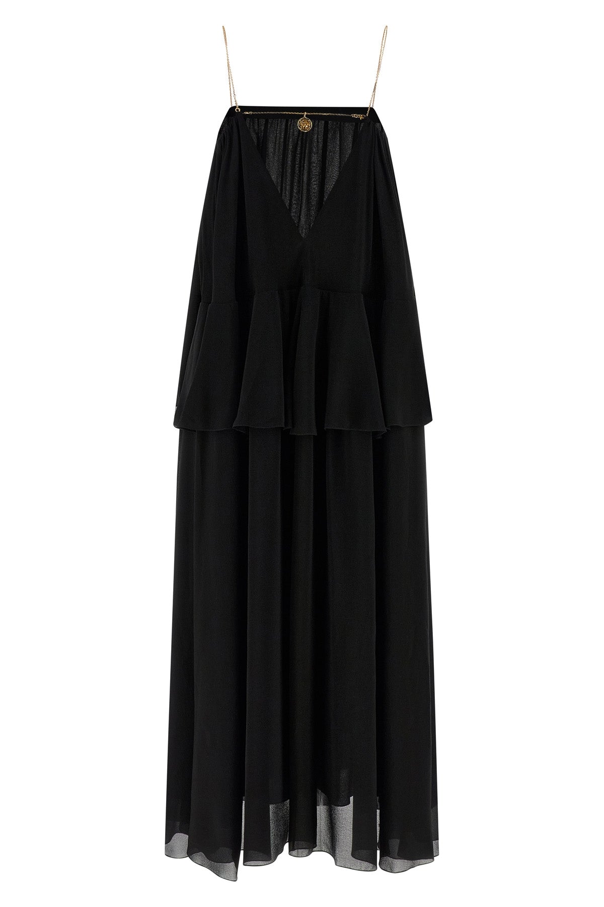 maxi dress in silk chiffon