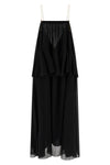 maxi dress in silk chiffon