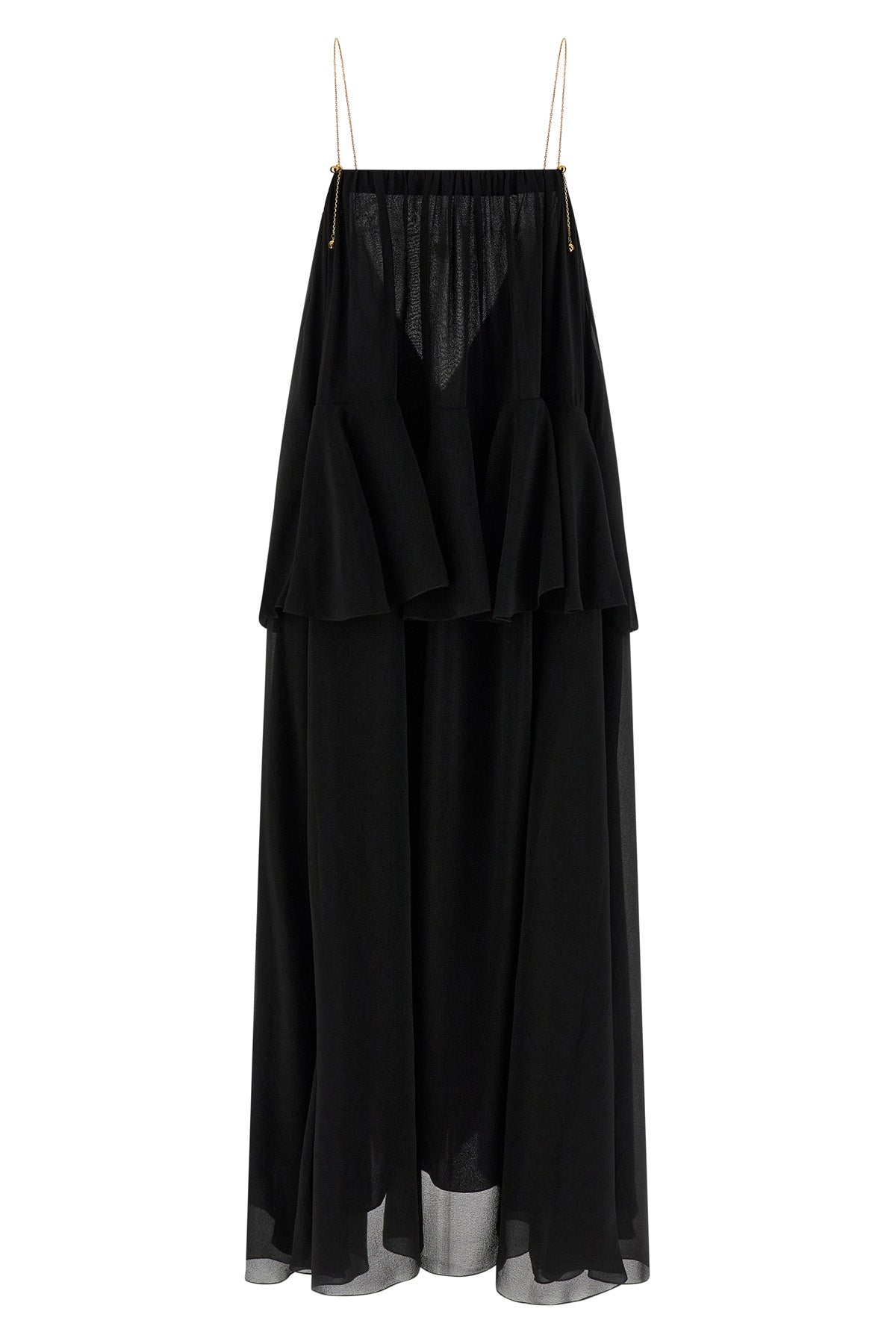 maxi dress in silk chiffon