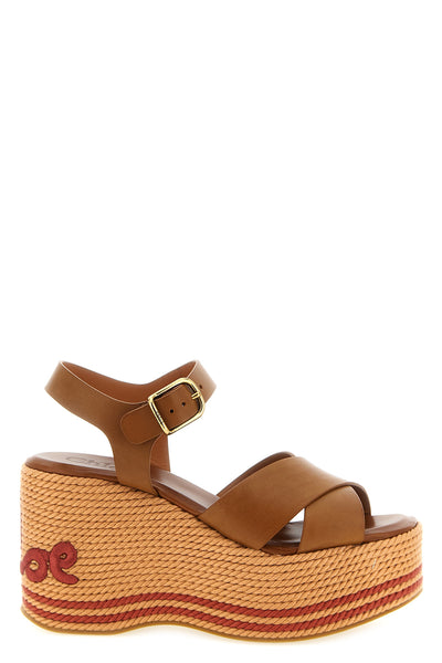chloé sand vegetable-tanned calf leather sandals