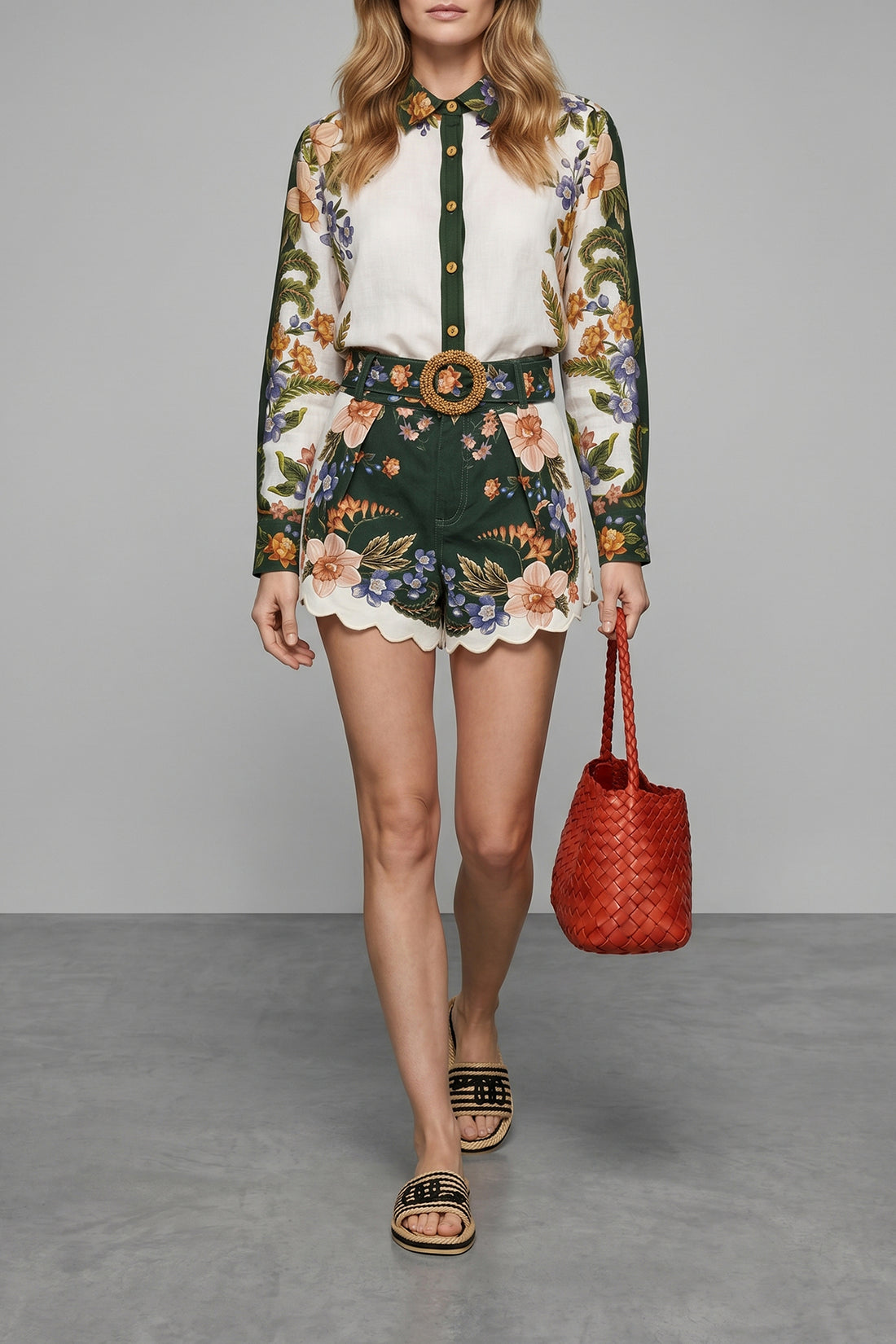 CHLOÉ 37 chloé sand hand-woven two-tone rope sabots