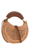 summer banana mini handbag handmade in crocheted raffia