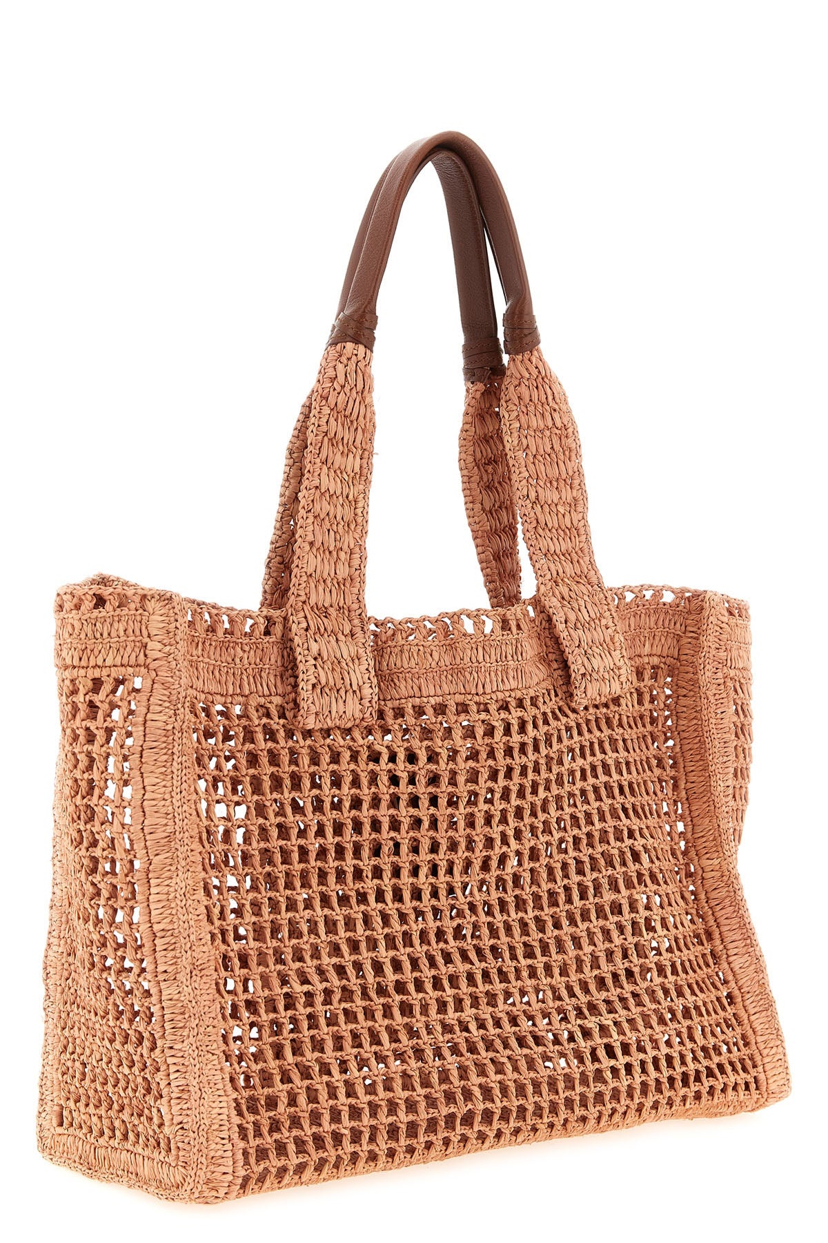 handcrafted east-west summer banana crocheted raffia shopper bag