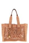 handcrafted east-west summer banana crocheted raffia shopper bag