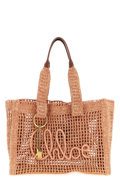 handcrafted east-west summer banana crocheted raffia shopper bag