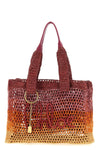 handcrafted east-west summer banana crocheted raffia shopper bag