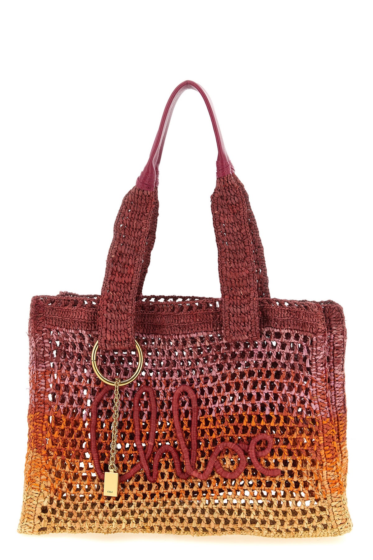 handcrafted east-west summer banana crocheted raffia shopper bag