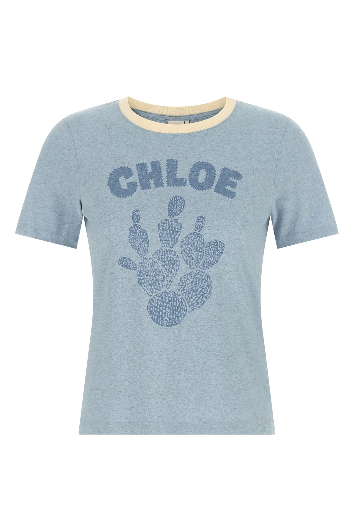 the chloé pure cotton t-shirt stands out for its essential silhouette and a méla