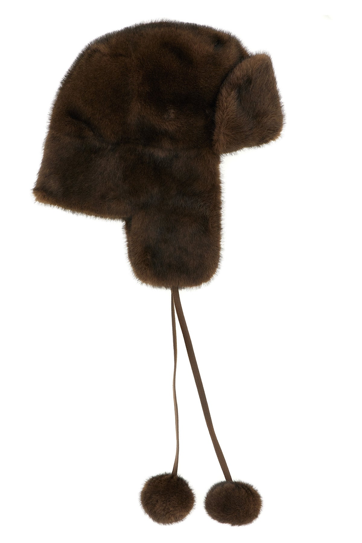 mink fur-effect fabric hat