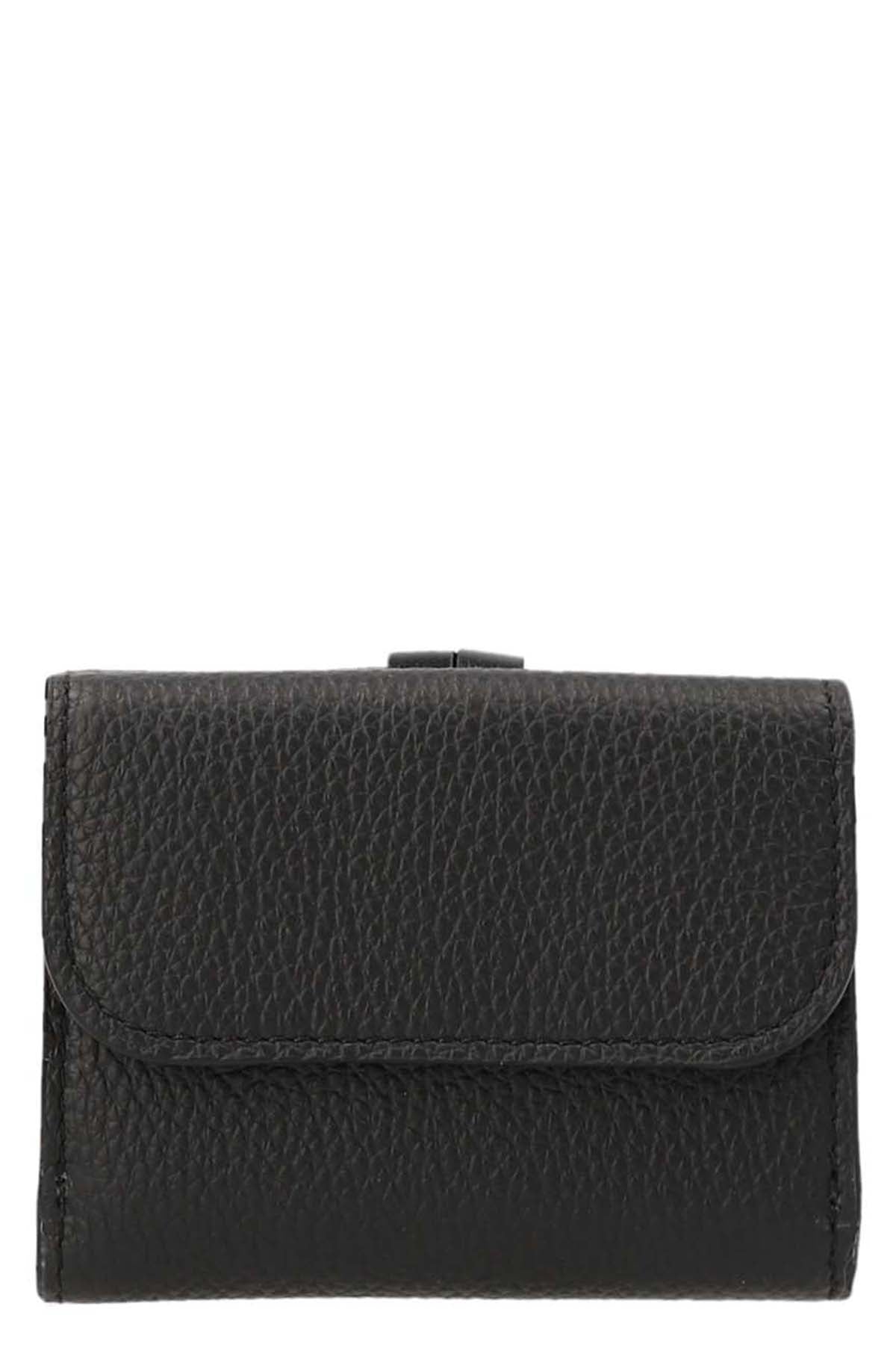 mini tri fold leather wallet