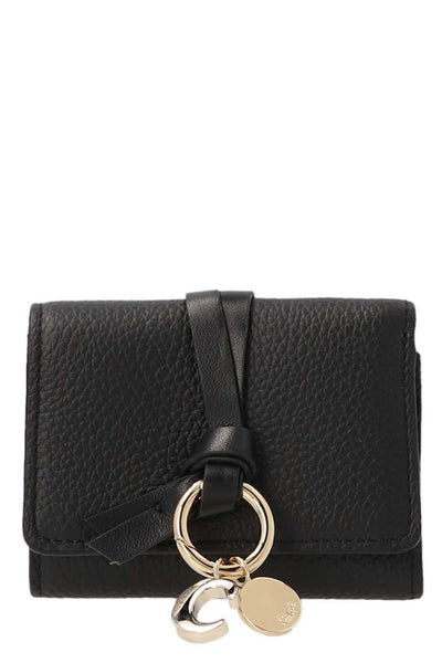 mini tri fold leather wallet