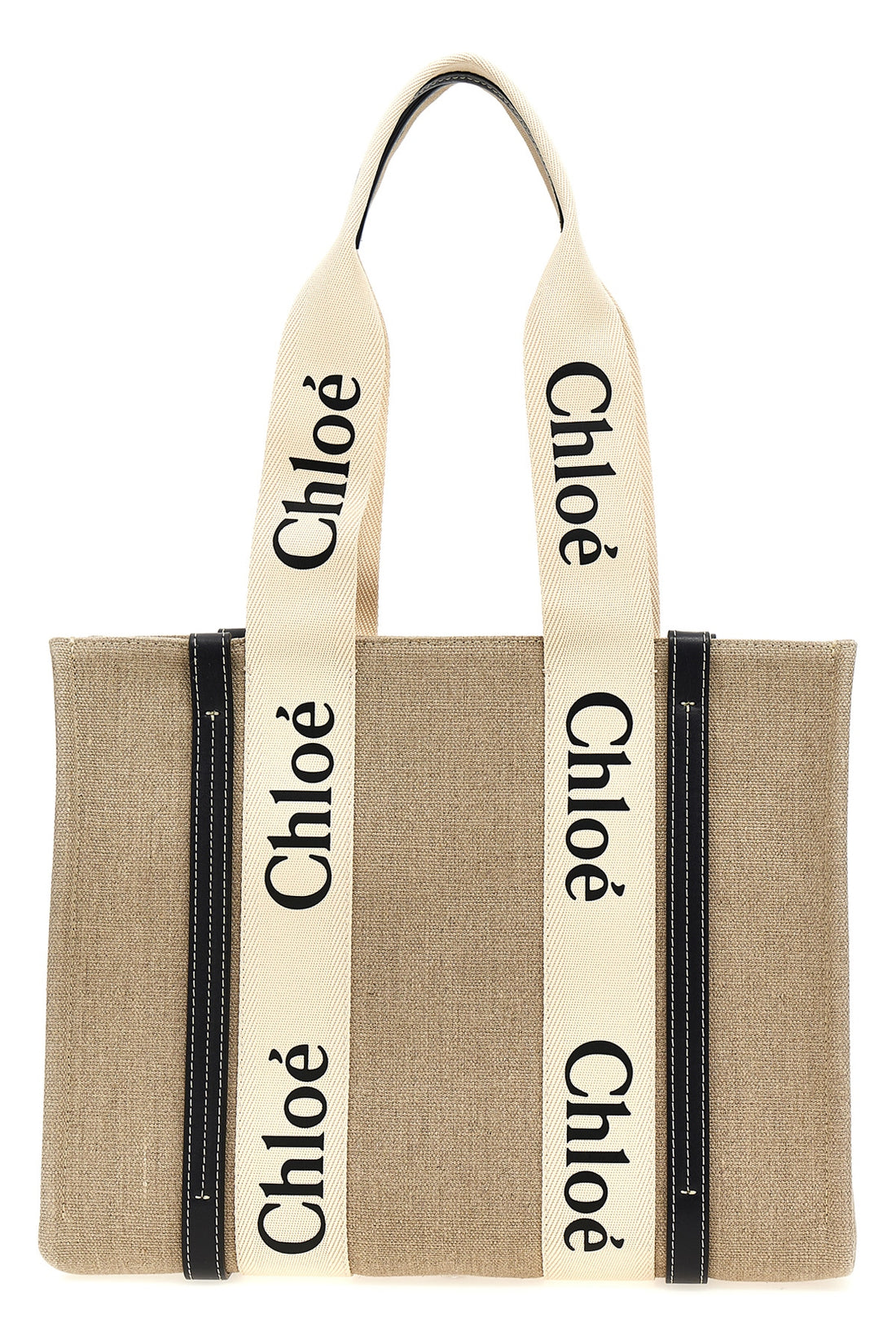 CHLOÉ OS woody medium shopping bag in canvas