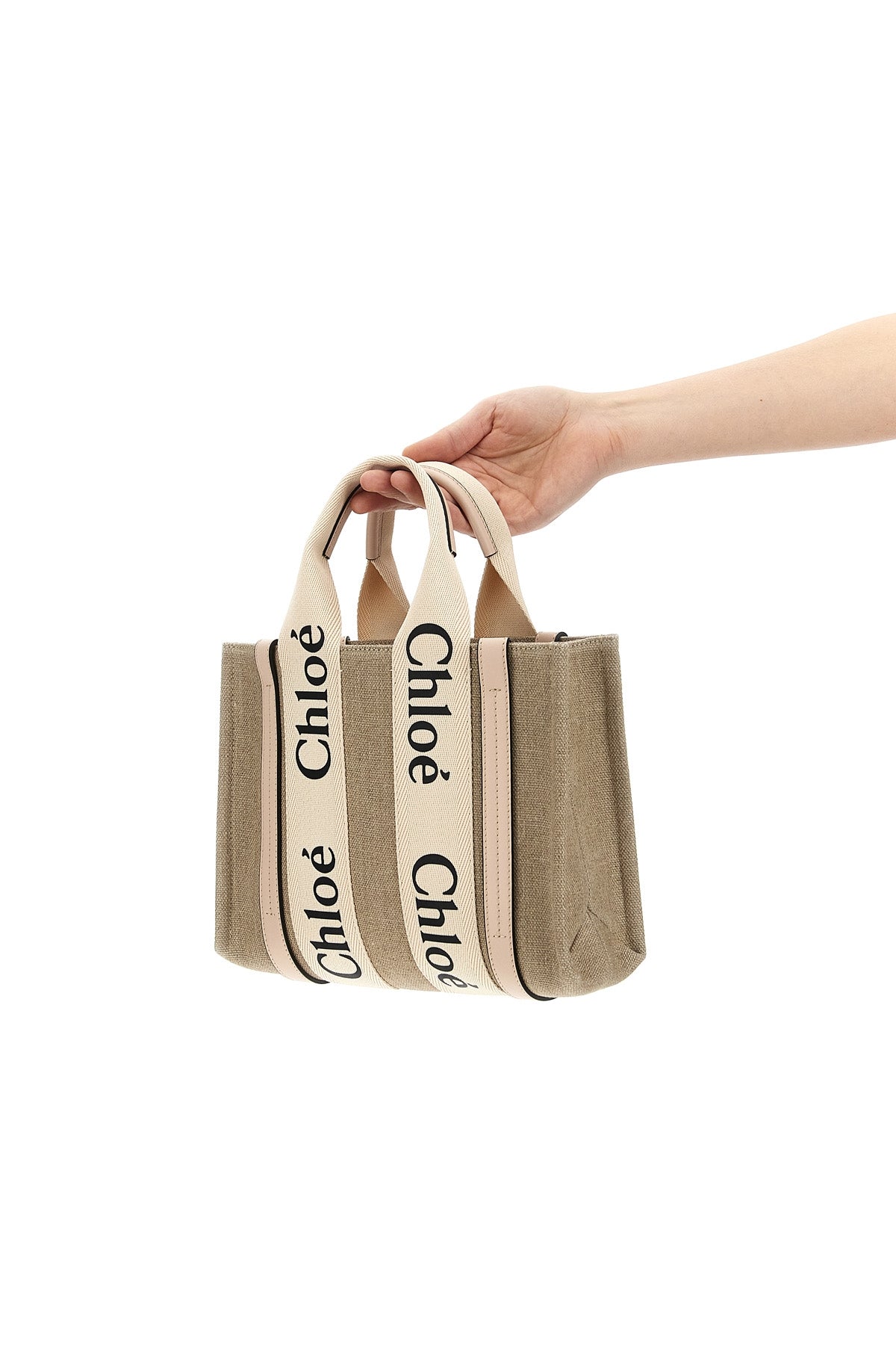 small woody linen canvas handbag