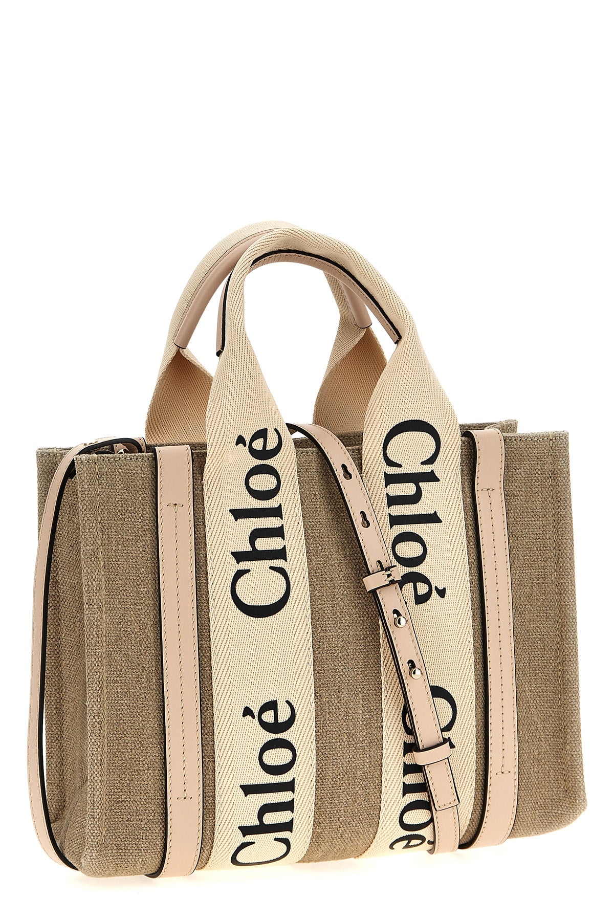 small woody linen canvas handbag