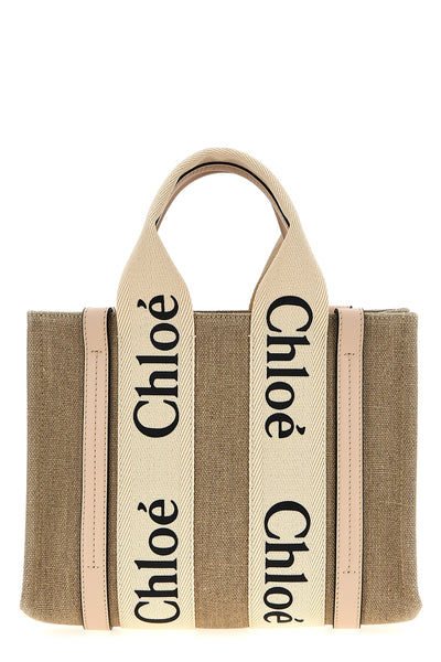 small woody linen canvas handbag