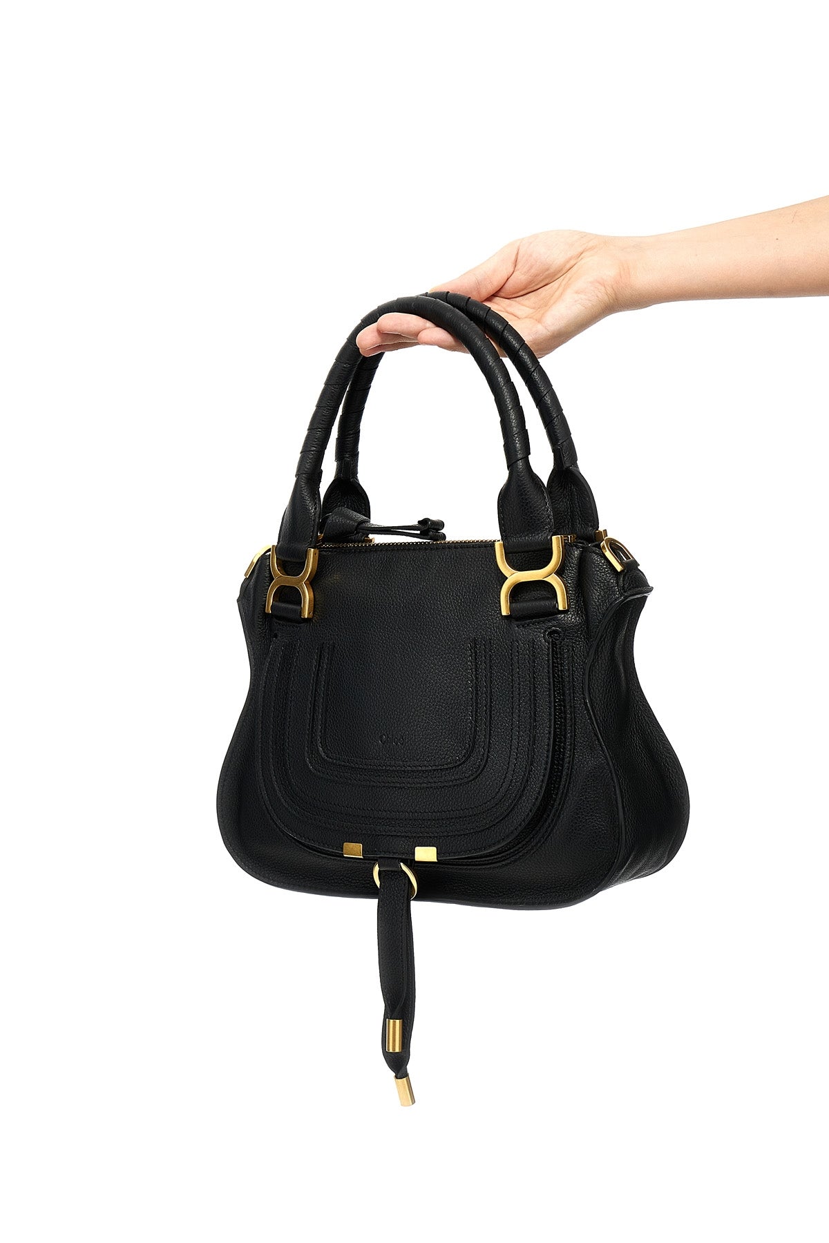 marcie grained calf leather small handbag