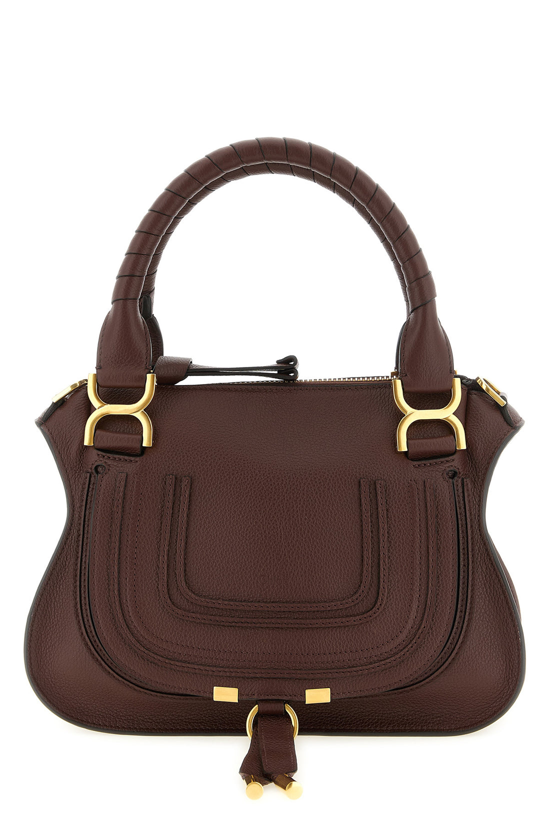 CHLOÉ OS the chloé marcie handbag is made of fine hammered calf leather in a deep brown t