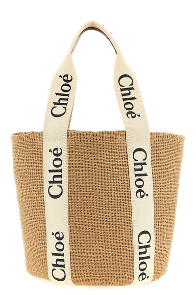 woody raffia shopping bag