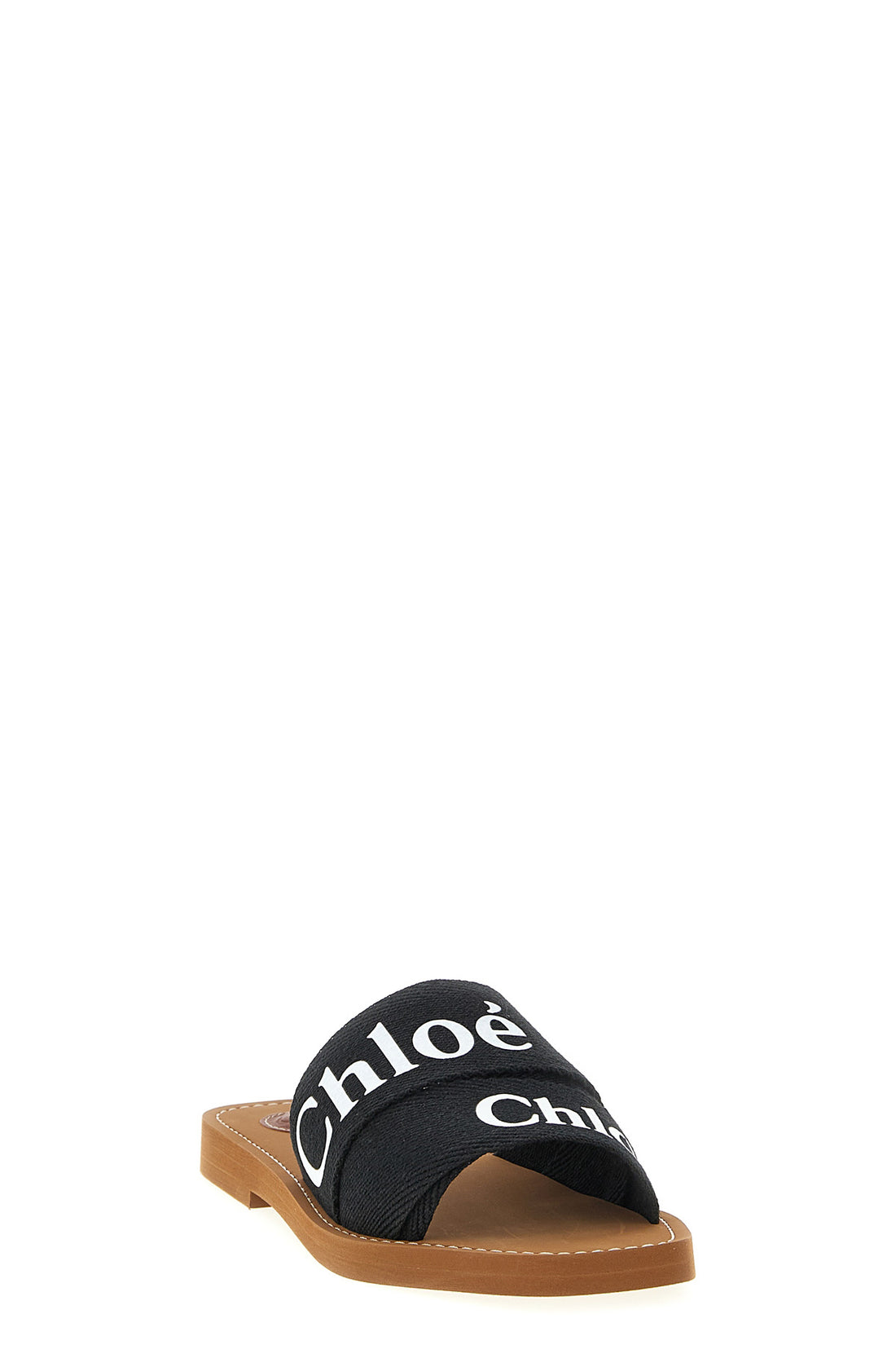 CHLOÉ 37 woody linen canvas sandals