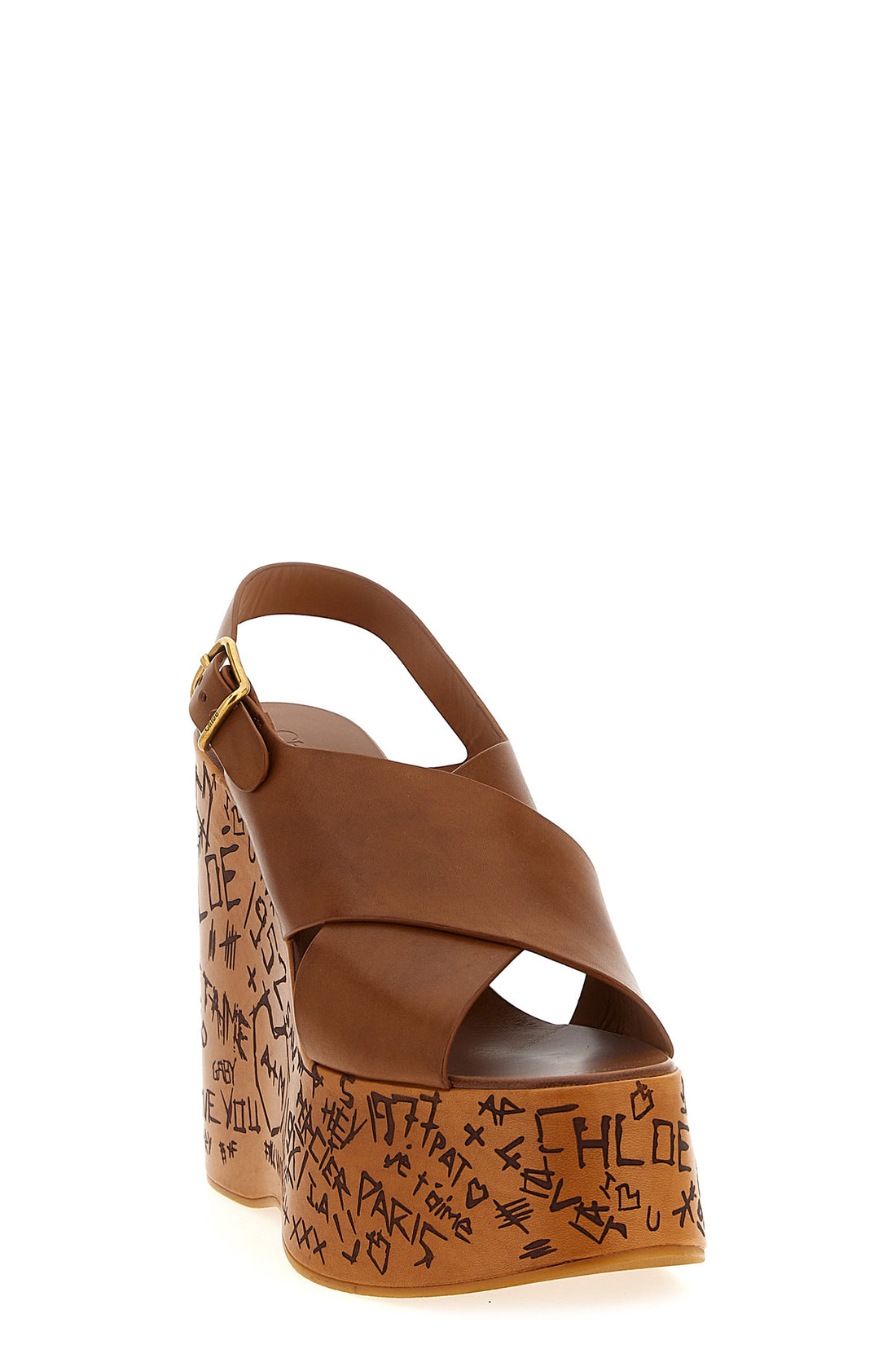 CHLOÉ 41 maxime sandals in semi-glossy cowhide leather