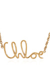 chloé iconic adjustable necklace in vintage gold brass