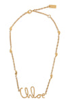 chloé iconic adjustable necklace in vintage gold brass