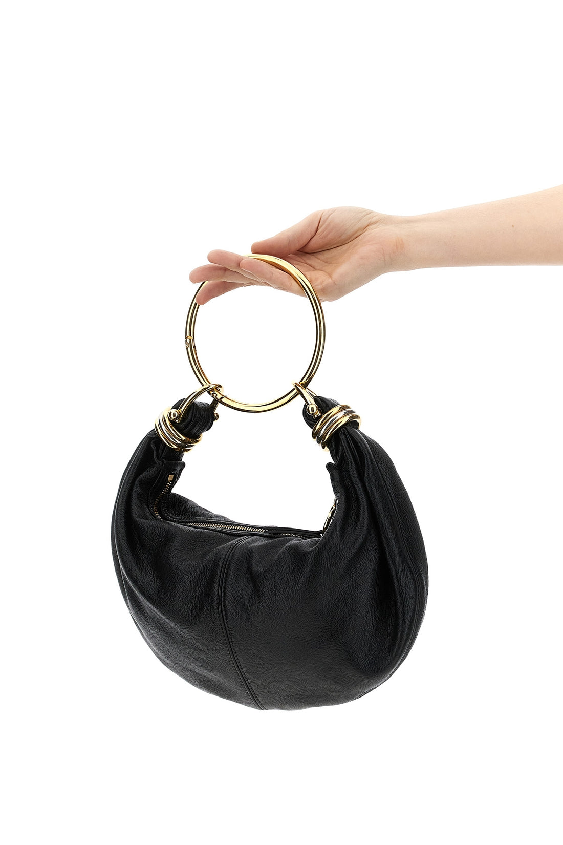 CHLOÉ OS bracelet hobo piccola handbag in shiny grenade calf leather