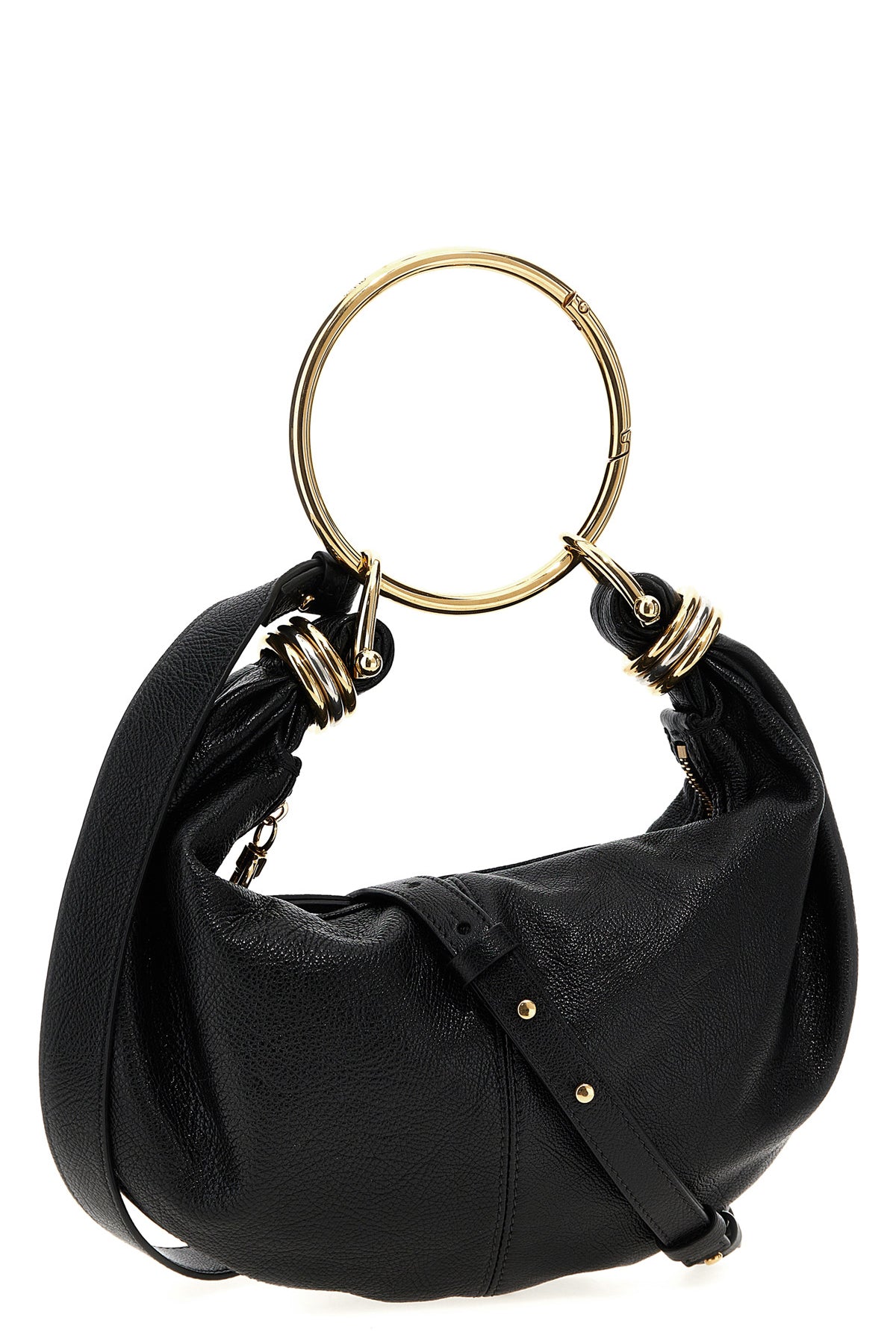 bracelet hobo piccola handbag in shiny grenade calf leather