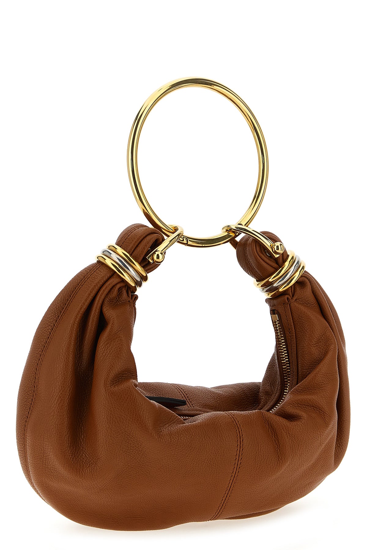 small bracelet hobo handbag in shiny grenade calf leather