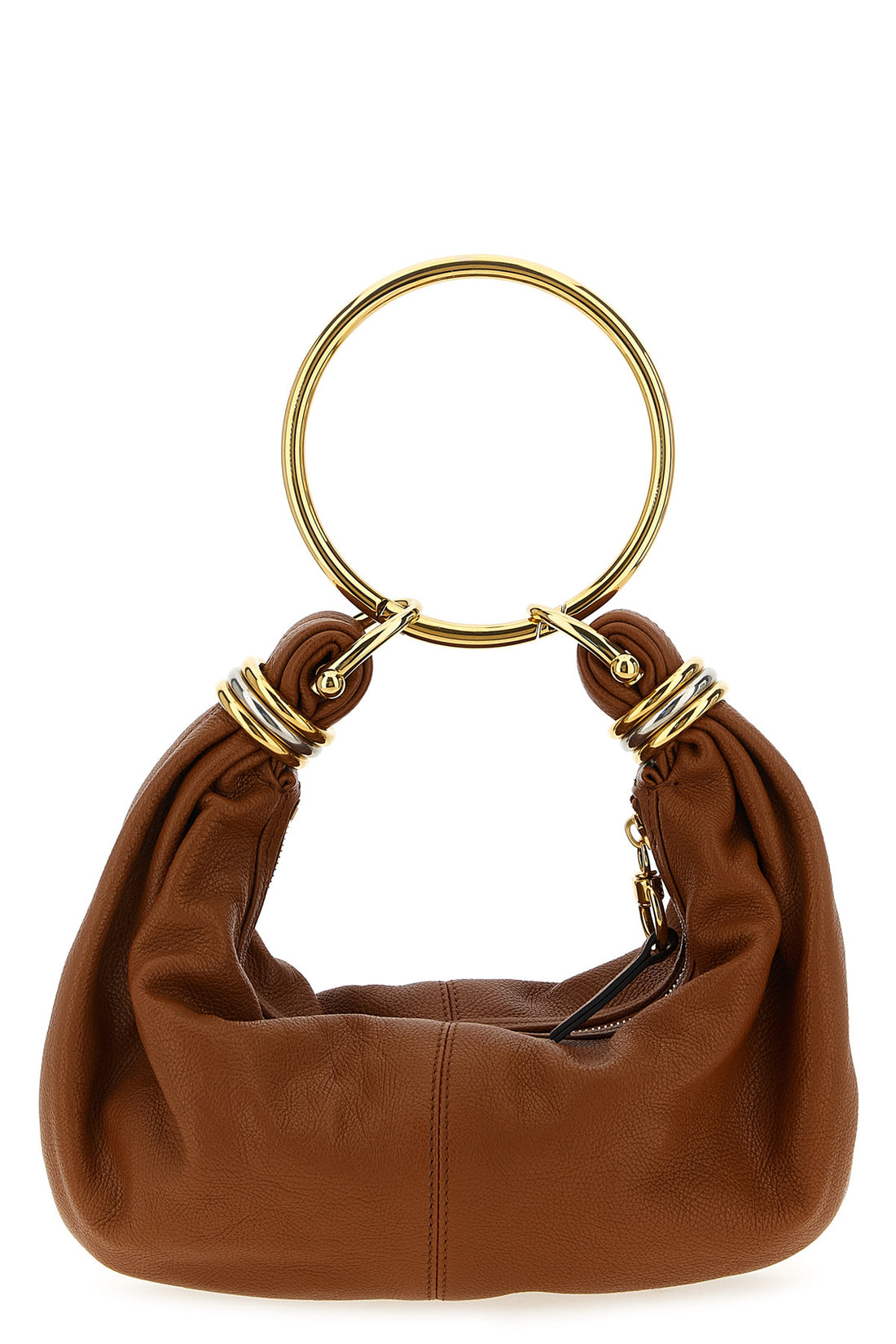 CHLOÉ OS small bracelet hobo handbag in shiny grenade calf leather