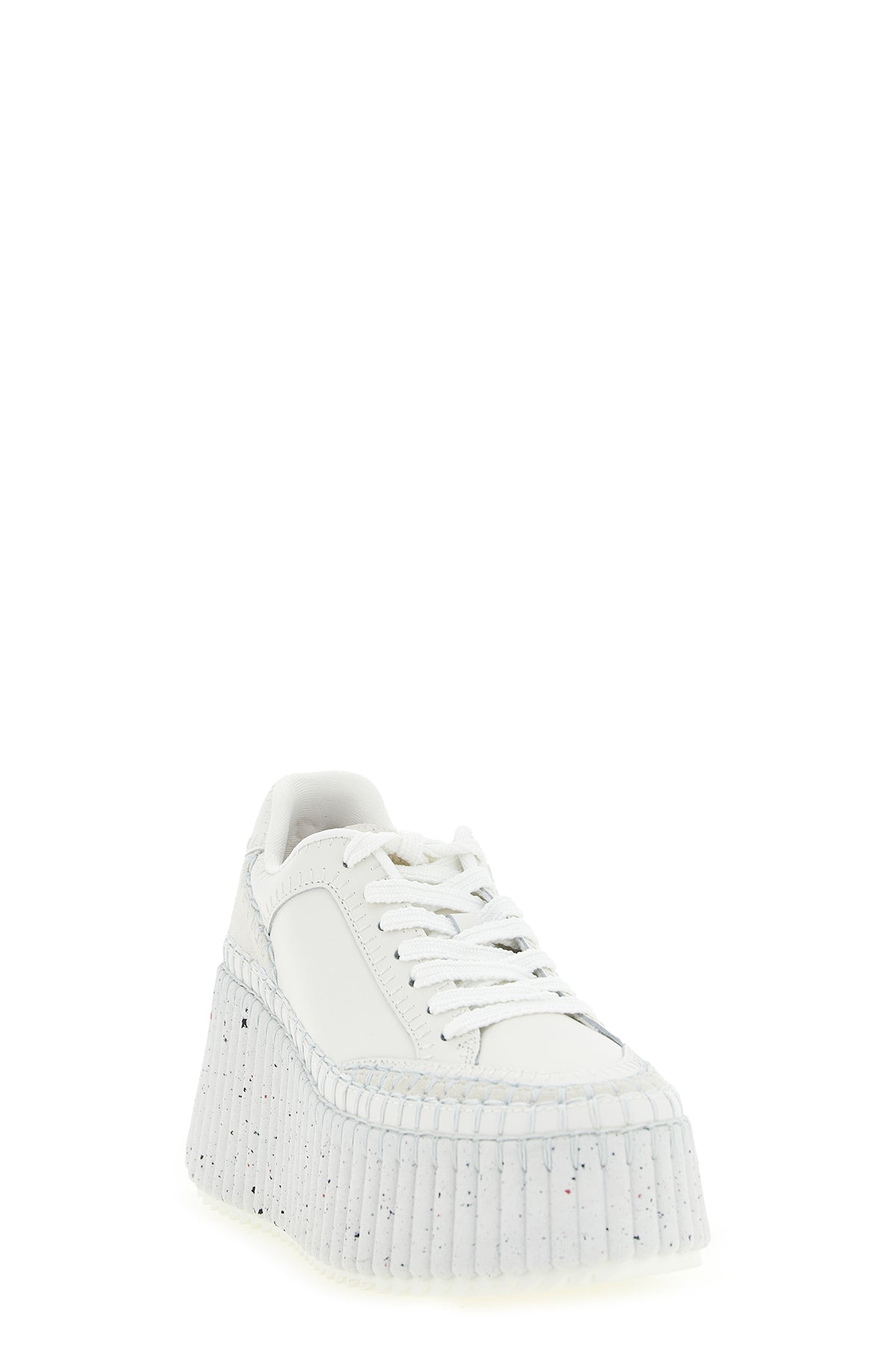 the chloe nama leather sneakers are distinguished by a bold model defined by a s