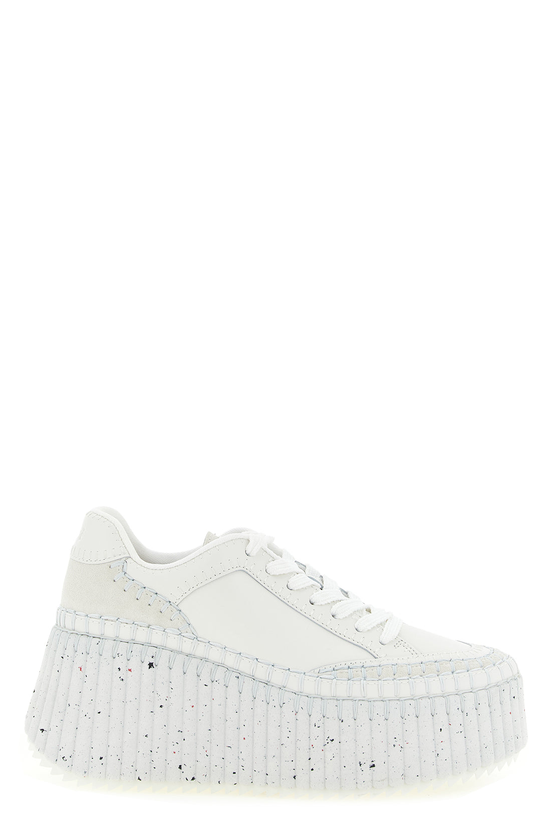 CHLOÉ 36 the chloe nama leather sneakers are distinguished by a bold model defined by a s