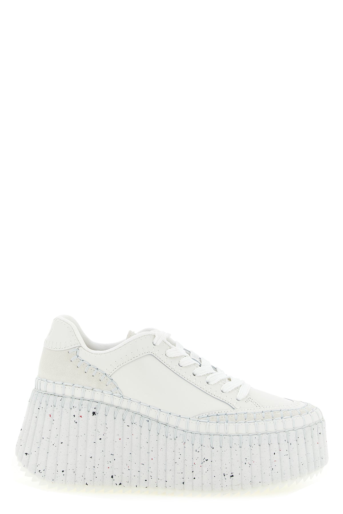 the chloe nama leather sneakers are distinguished by a bold model defined by a s