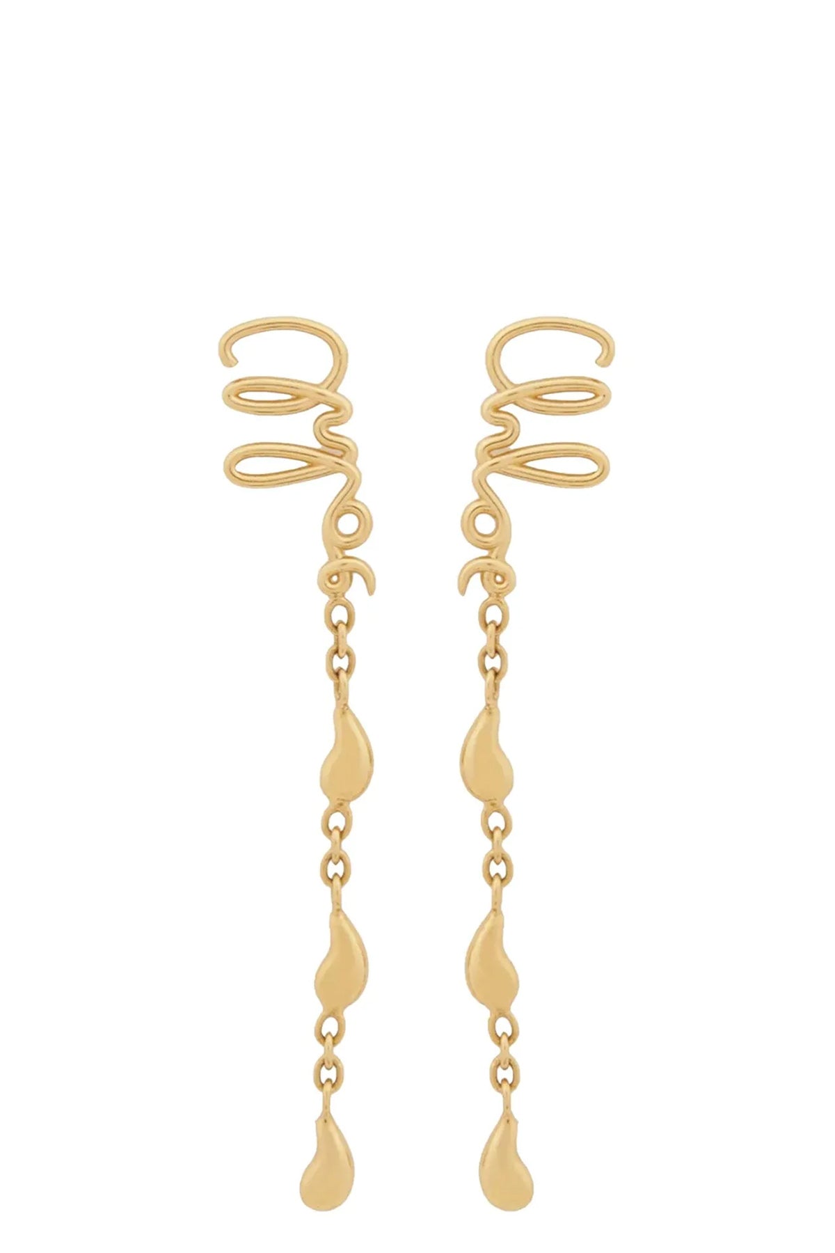 chloé iconic pendant earrings in vintage gold brass