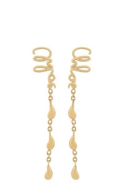 chloé iconic pendant earrings in vintage gold brass