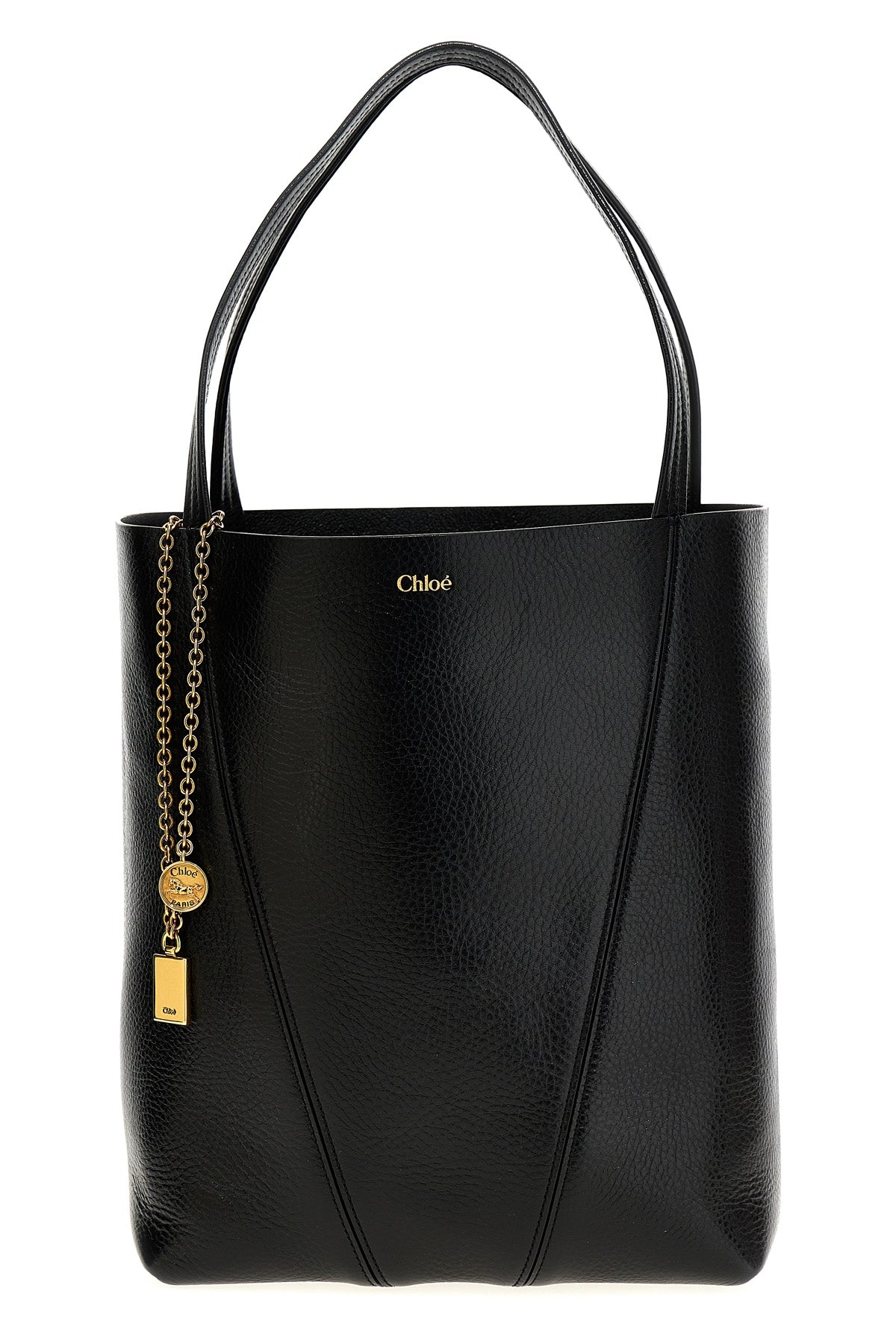 chloé spin shoulder bag in grainy leather