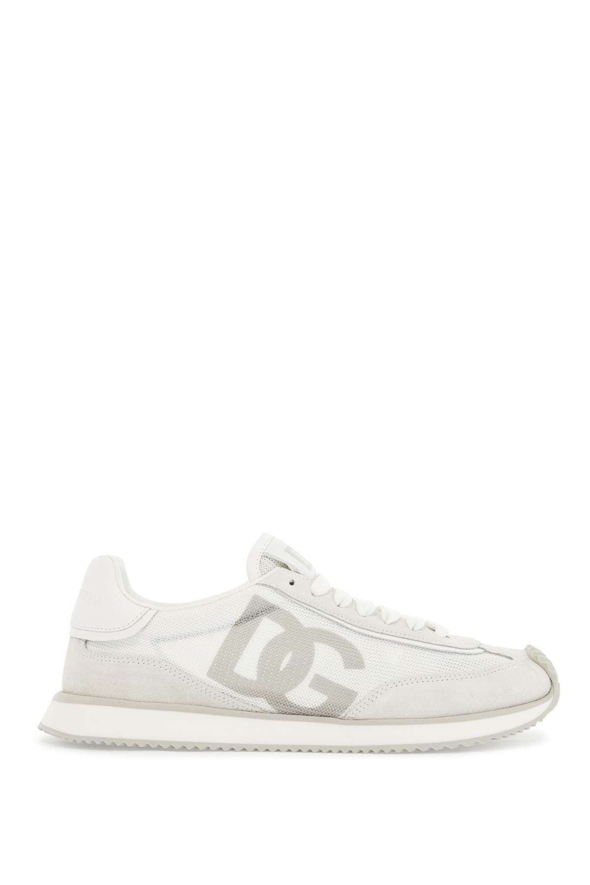 white leather low-top sneakers with dg logo