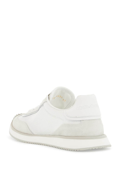 white leather low-top sneakers with dg logo