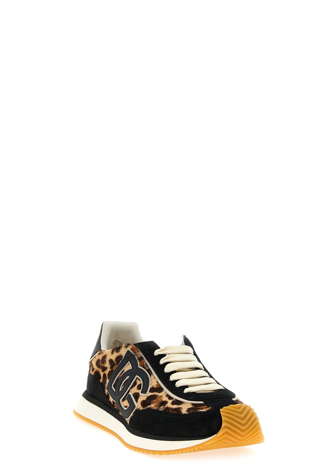dg cushion leopard and suede print pony leather sneakers