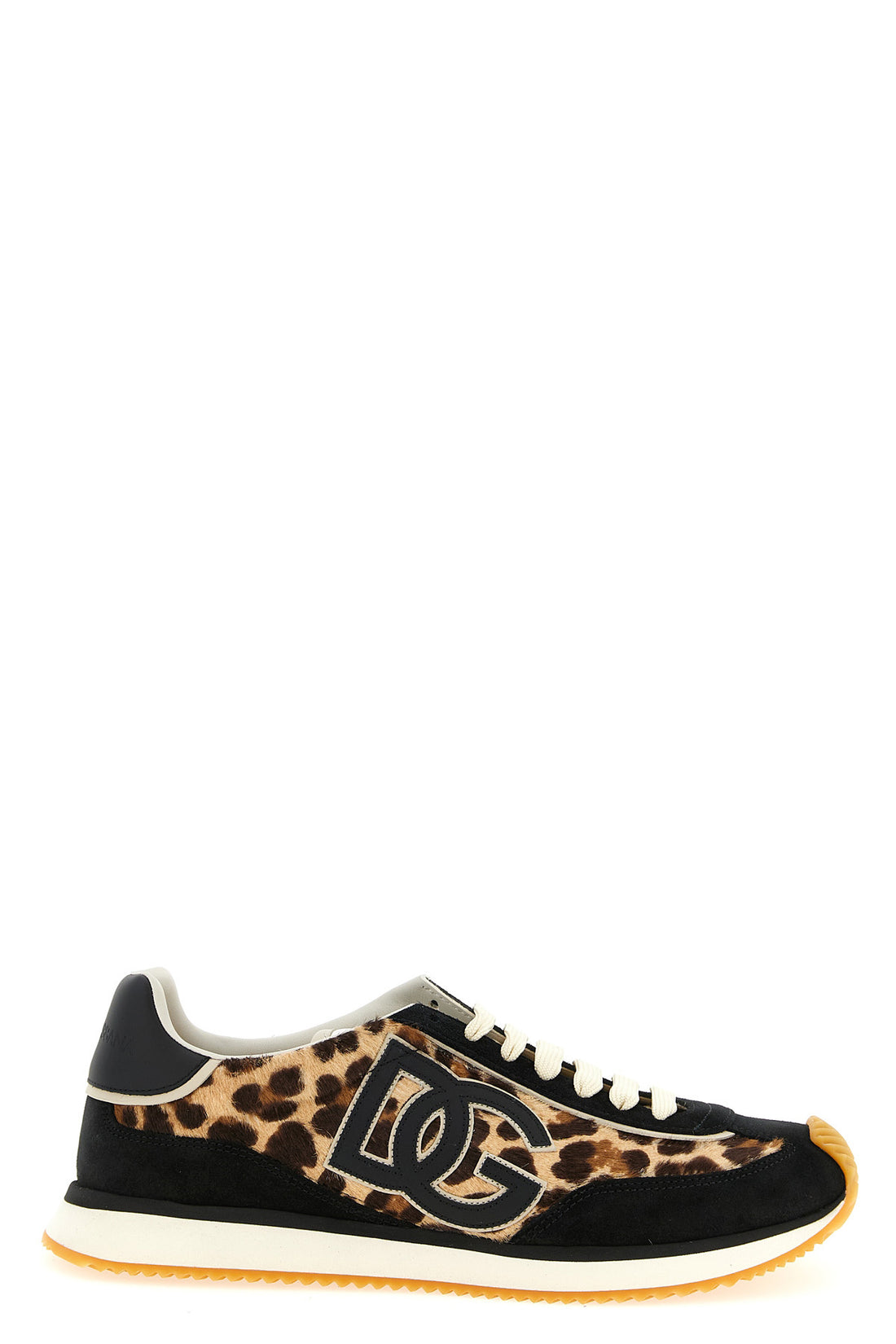 DOLCE &amp; GABBANA 37 dg cushion leopard and suede print pony leather sneakers