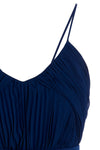 plexiglas midi dress in a pleated fabric
