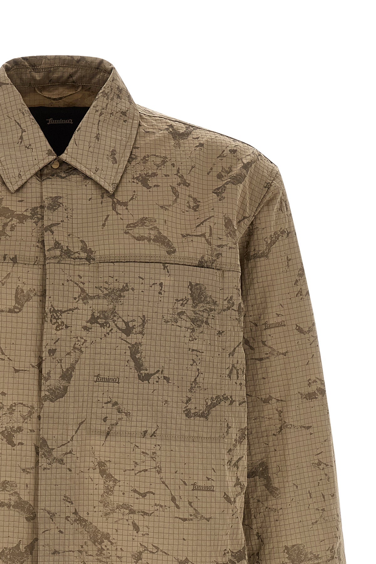 camouflage patterned ripstop overshirt