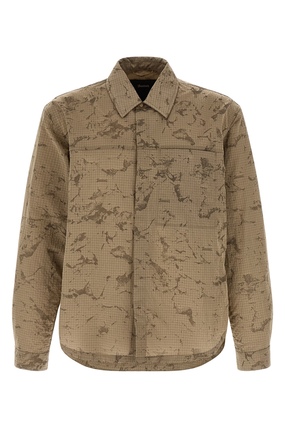LAMINAR L camouflage patterned ripstop overshirt