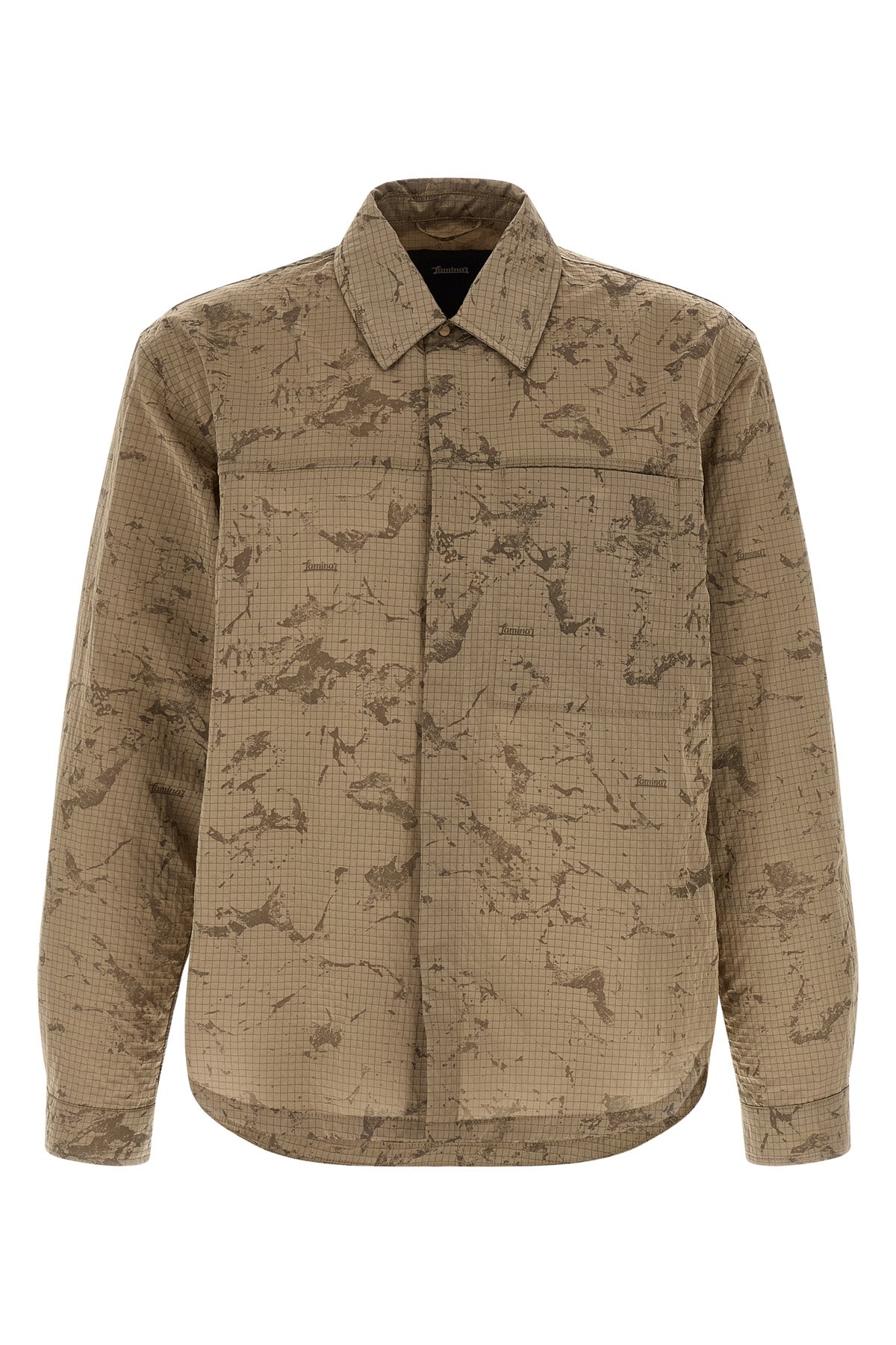 camouflage patterned ripstop overshirt