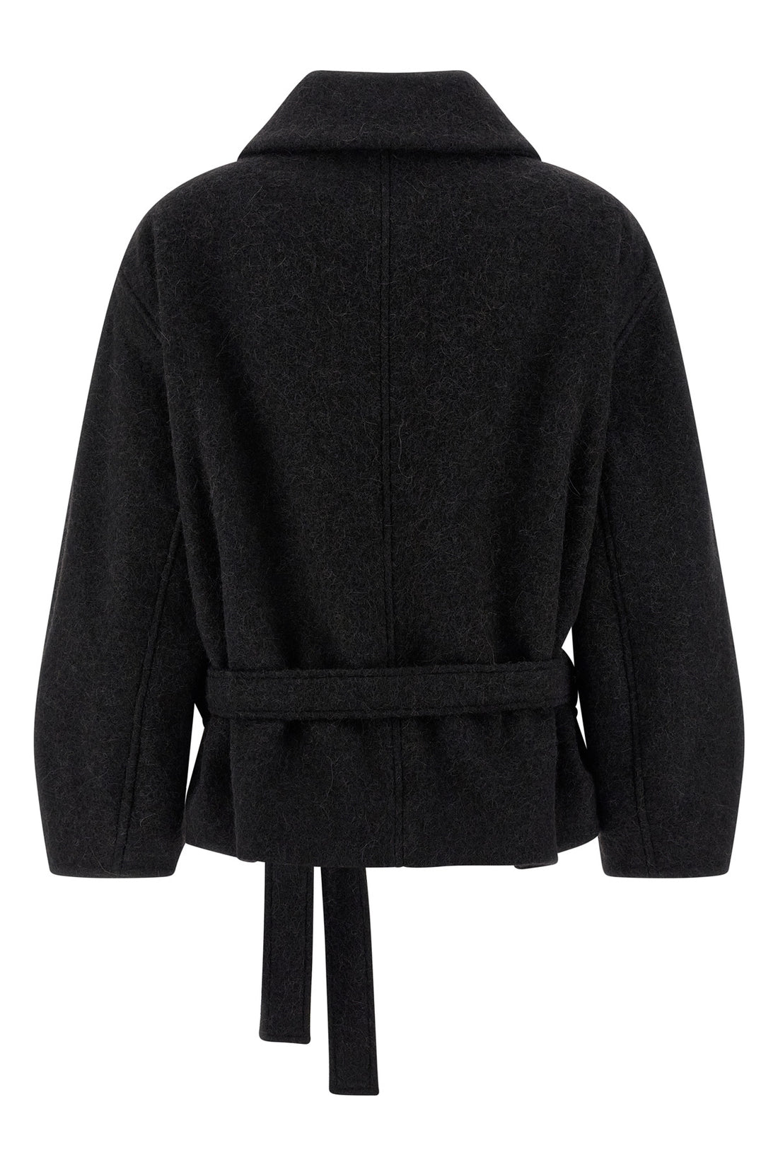 LEMAIRE 38 short asymmetrical bathrobe wool and alpaca blend coat