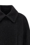 short asymmetrical bathrobe wool and alpaca blend coat