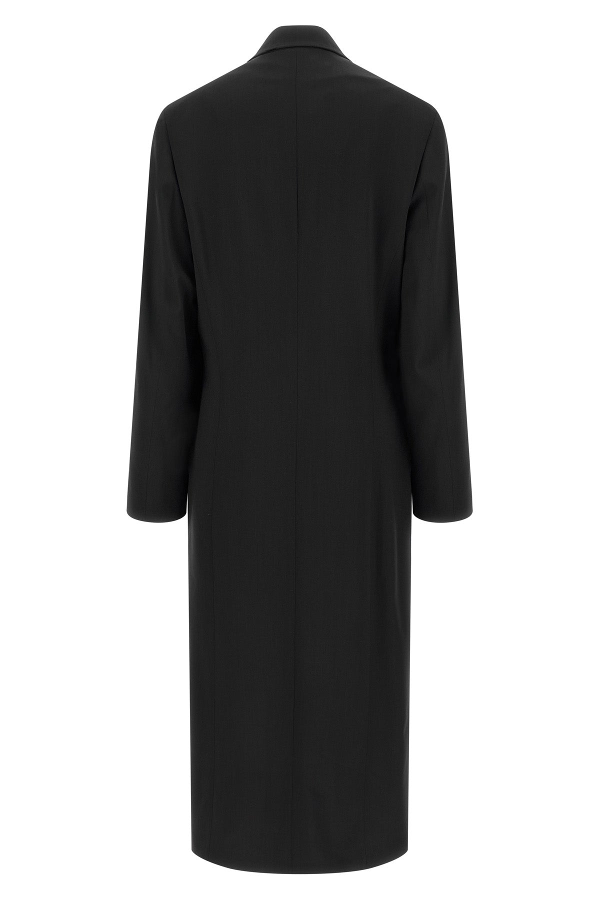 long coat in wool crêpe