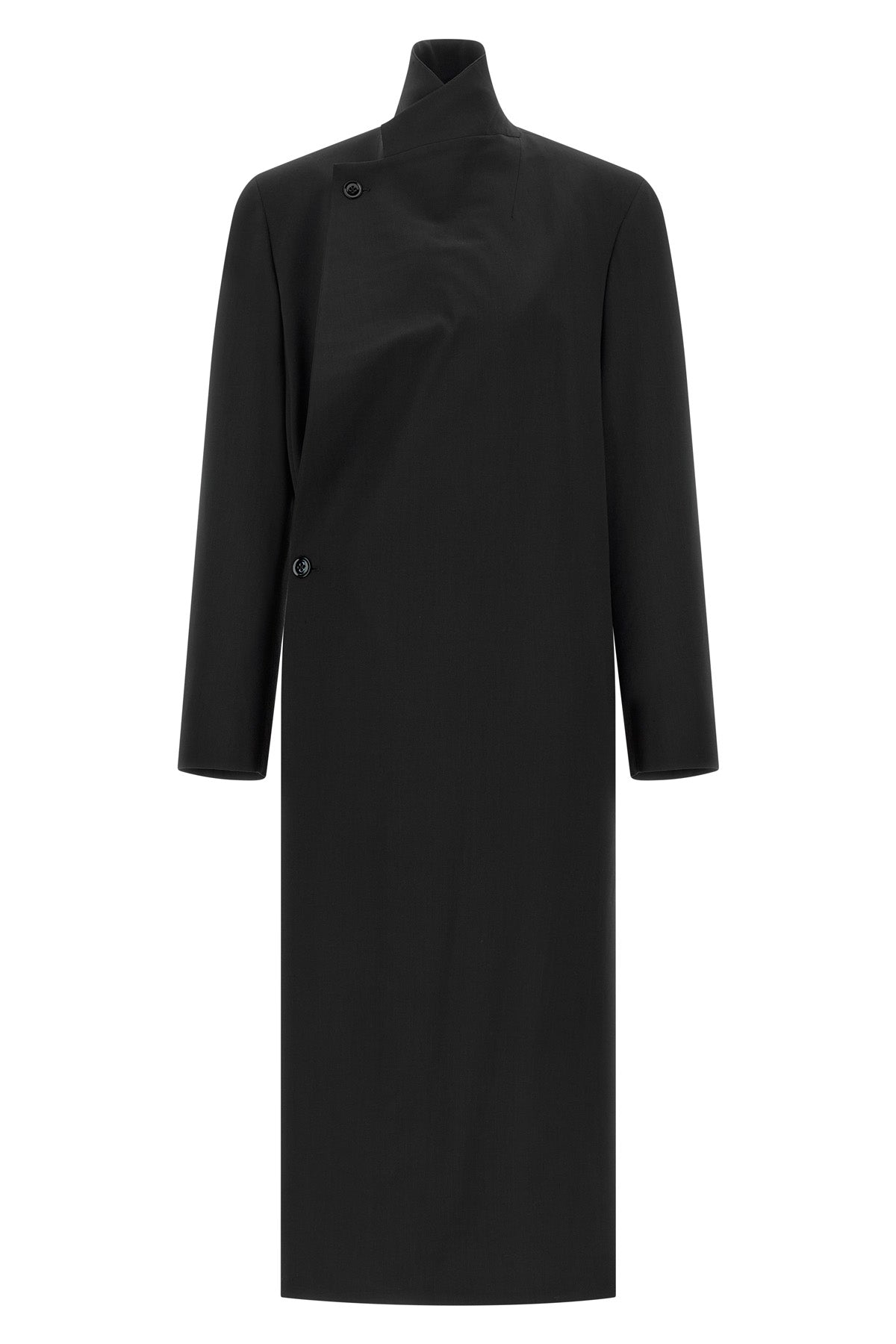 long coat in wool crêpe